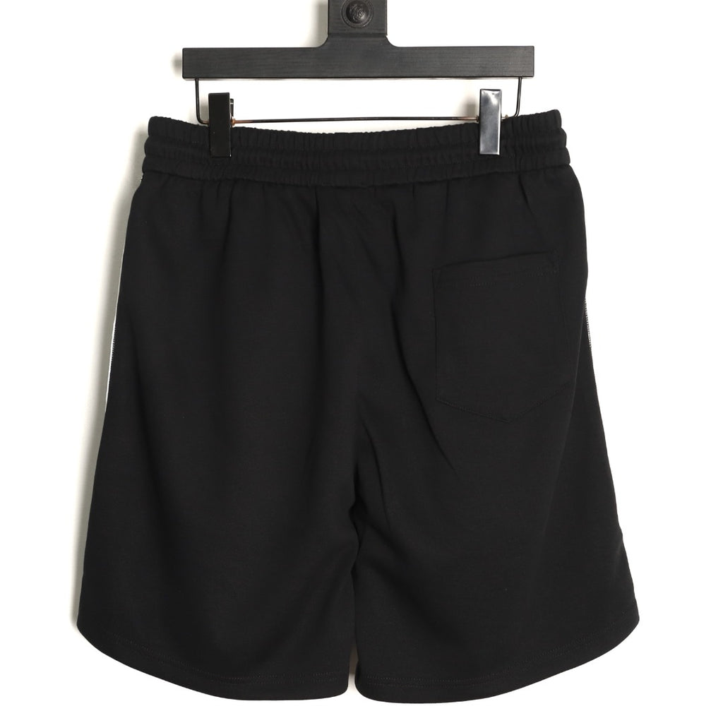 Dior Monogram-Style Side-Tape Shorts - Black