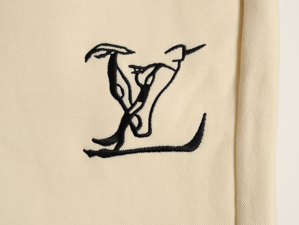 Louis Vuitton Dual-Logo Drawstring Shorts - Cream
