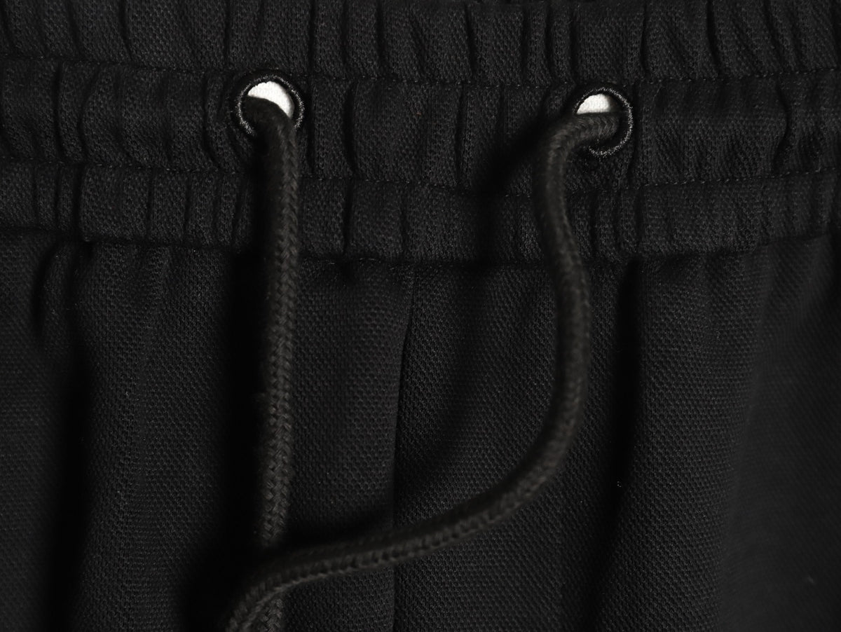 Burberry Equestrian-Emblem Check-Side Shorts - Black