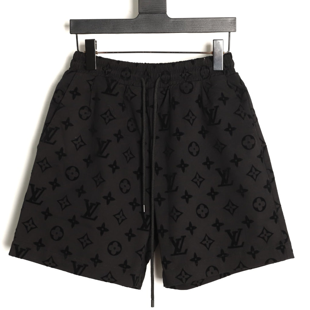 Louis Vuitton Tonal Monogram-Style Drawstring Shorts - Black