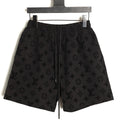 Louis Vuitton Tonal Monogram-Style Drawstring Shorts - Black