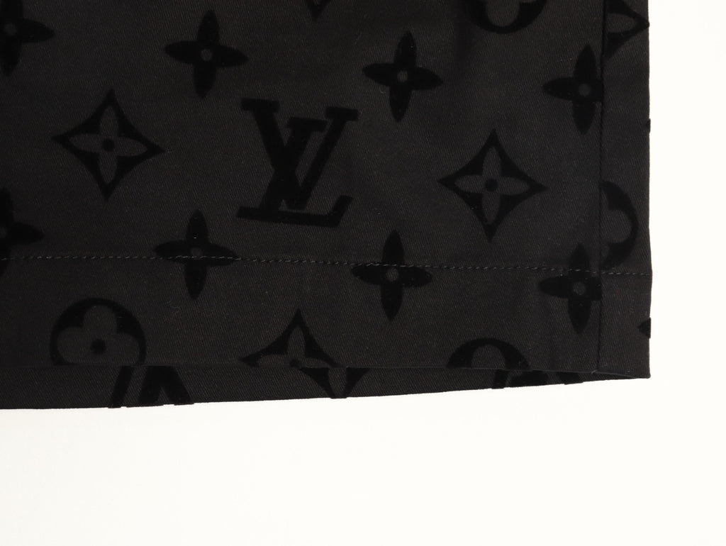 Louis Vuitton Tonal Monogram-Style Drawstring Shorts - Black