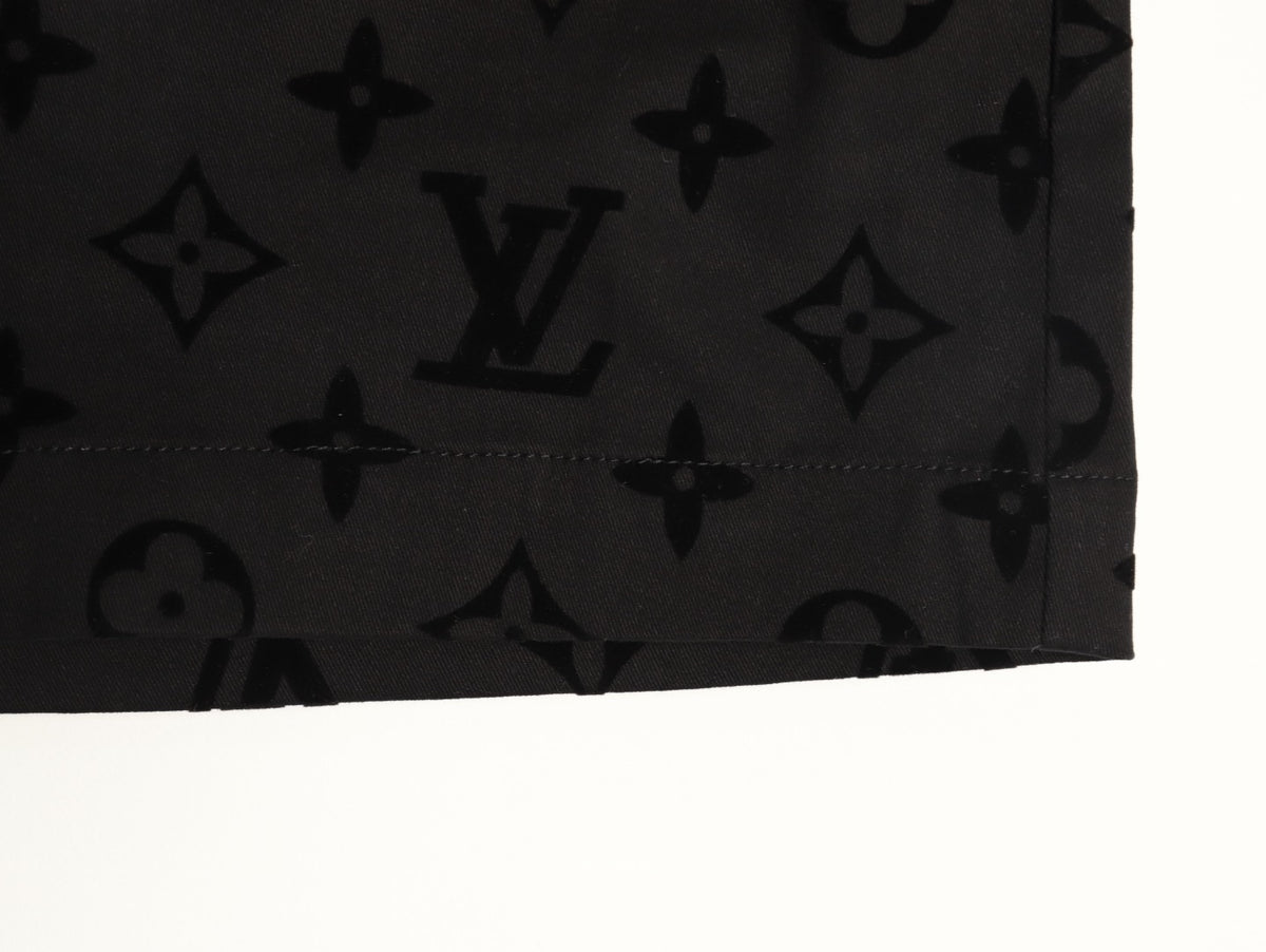 Louis Vuitton Tonal Monogram-Style Drawstring Shorts - Black