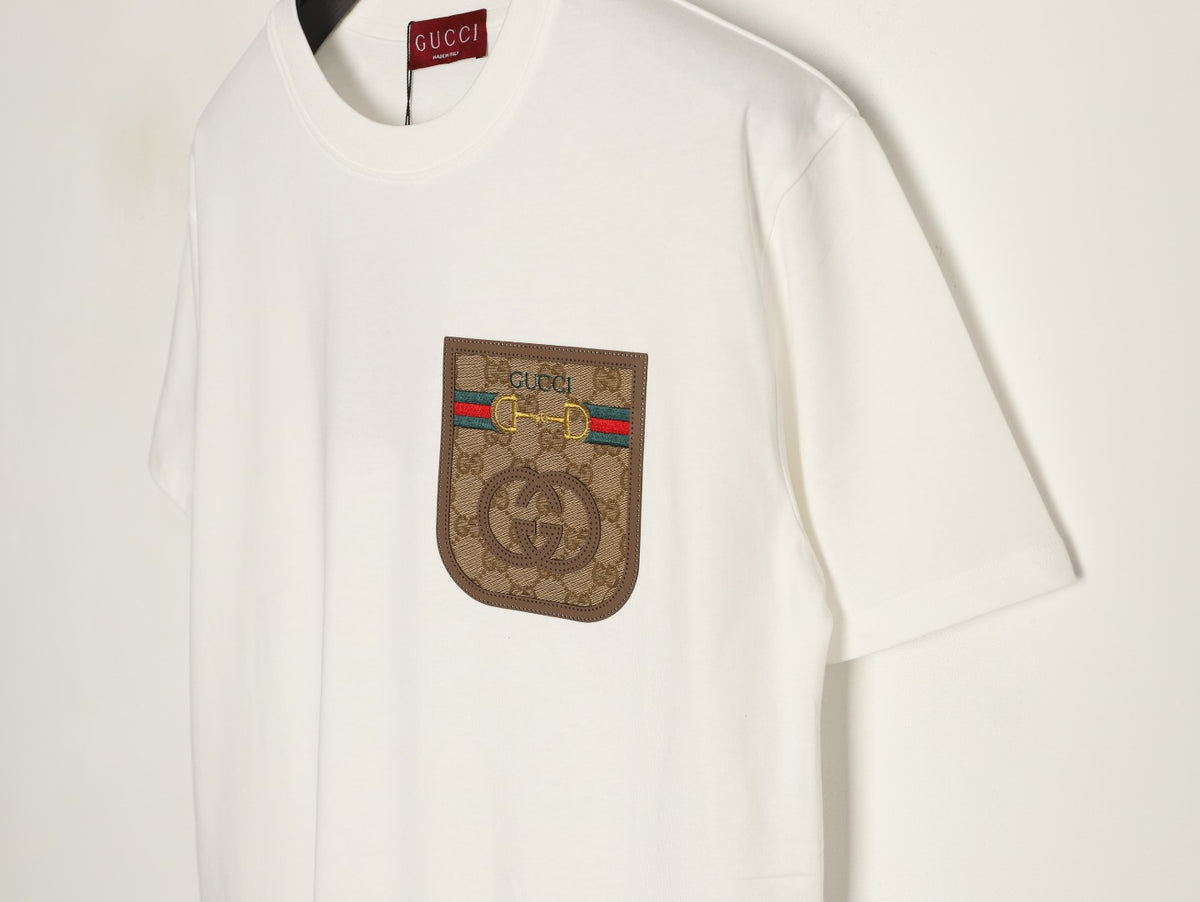 Gucci Monogram-Style Pocket-Patch Short-Sleeve T-Shirt - Cream