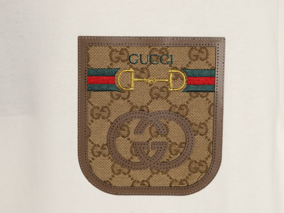 Gucci Monogram-Style Pocket-Patch Short-Sleeve T-Shirt - Cream