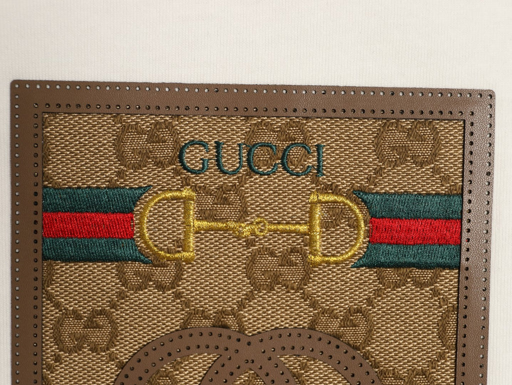 Gucci Monogram-Style Pocket-Patch Short-Sleeve T-Shirt - Cream