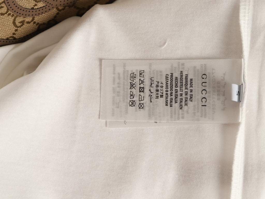 Gucci Monogram-Style Pocket-Patch Short-Sleeve T-Shirt - Cream
