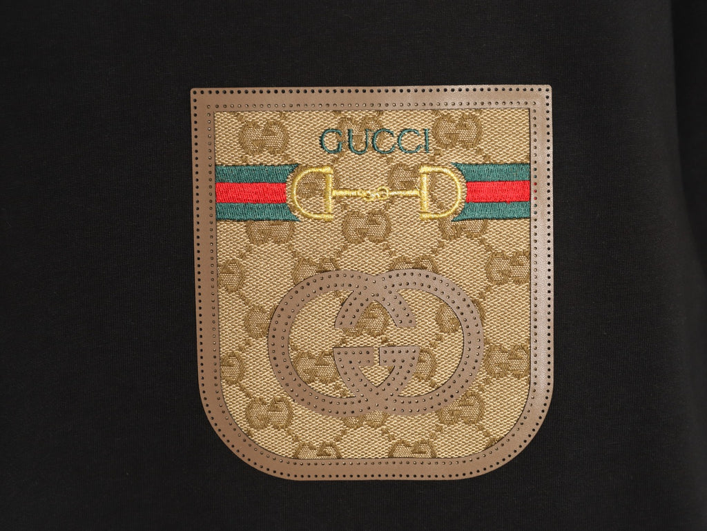 Gucci Monogram-Style Pocket-Patch Short-Sleeve T-Shirt - Black