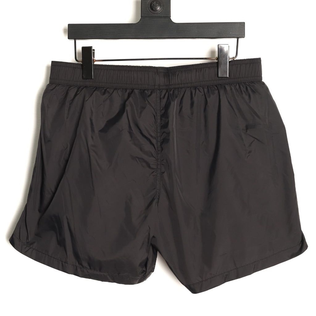 Moncler White-Emblem Drawstring Shorts - Black