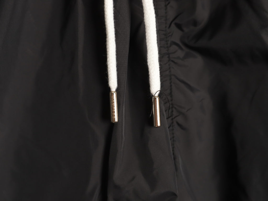Moncler White-Emblem Drawstring Shorts - Black