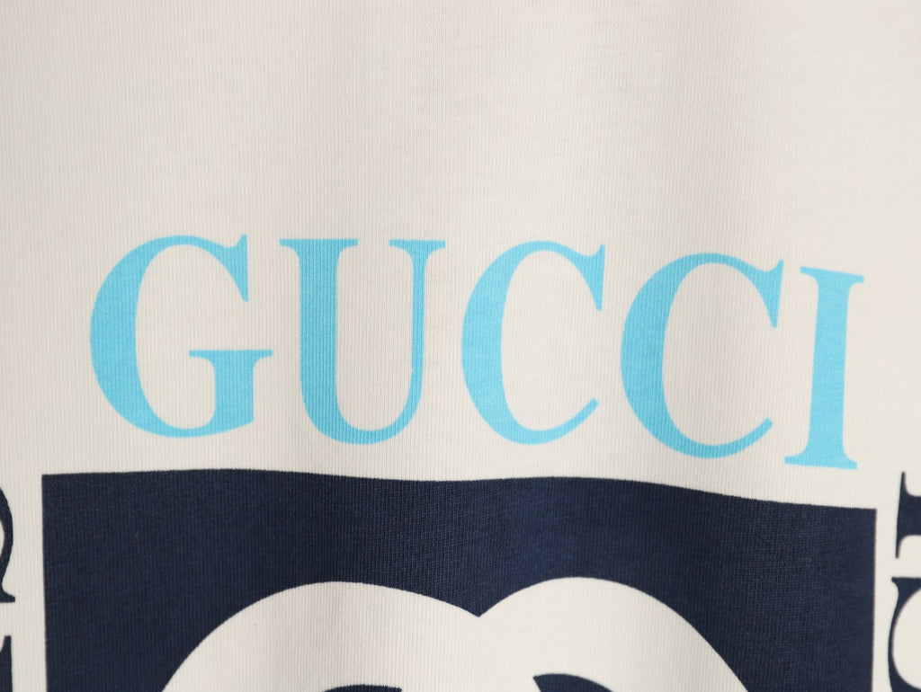 Gucci Interlocking-G and Lettering Graphic T-Shirt - Cream