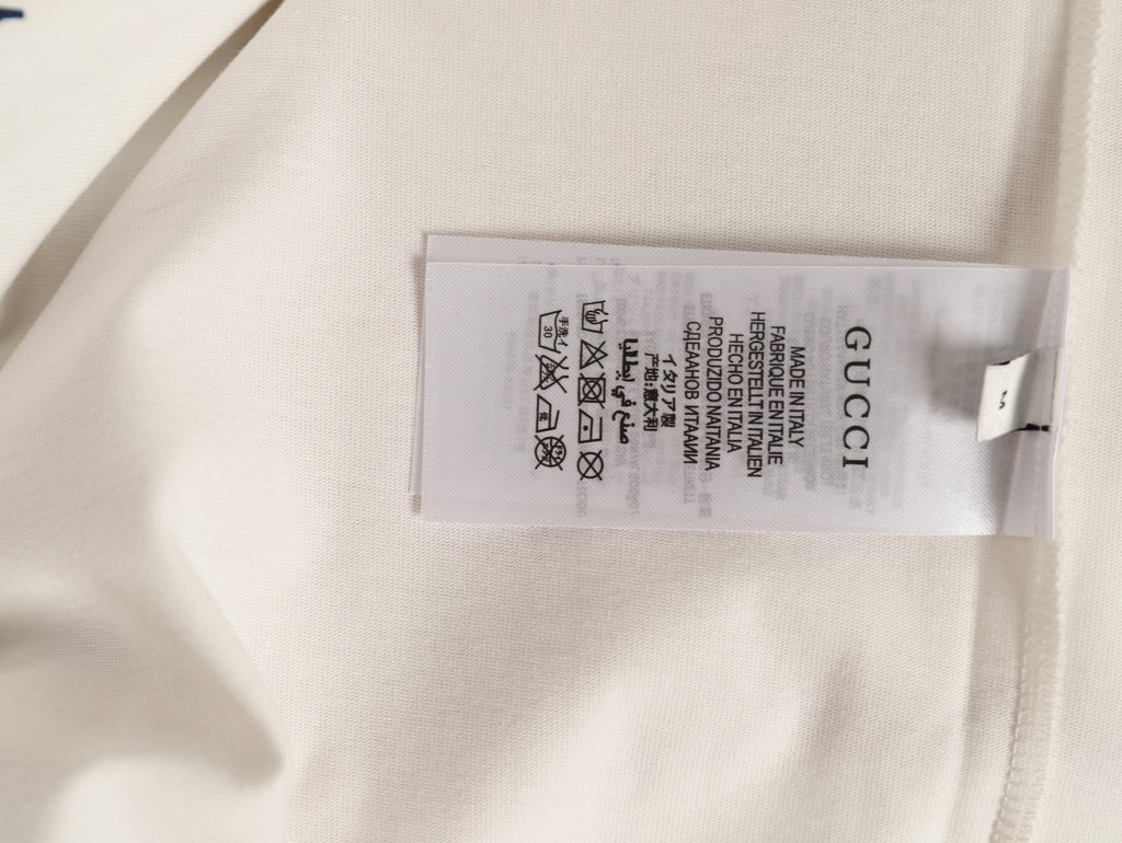 Gucci Interlocking-G and Lettering Graphic T-Shirt - Cream