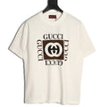 Gucci Interlocking-G Square Lettering T-Shirt - Cream and Black