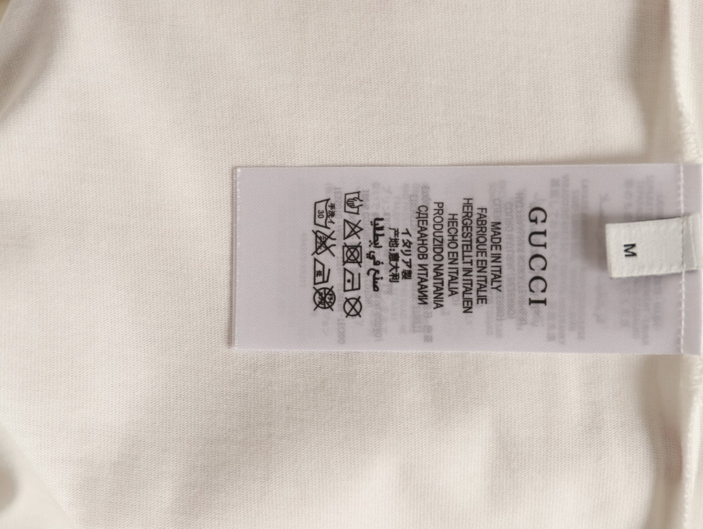 Gucci Interlocking-G Square Lettering T-Shirt - Cream and Black