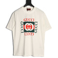 Gucci Interlocking-G Square Lettering T-Shirt - Cream with Red and Green