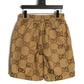 Gucci Large Double-G Allover-Motif Drawstring Shorts - Tan