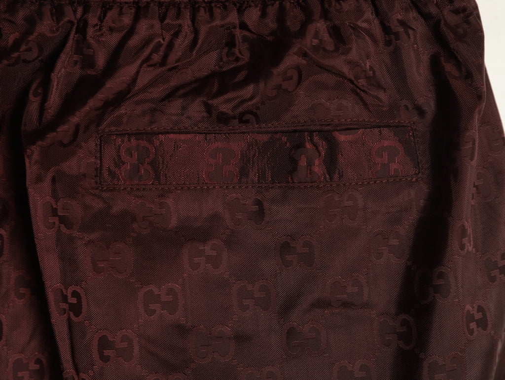 Gucci Tonal Double-G-Style Allover Drawstring Shorts - Burgundy
