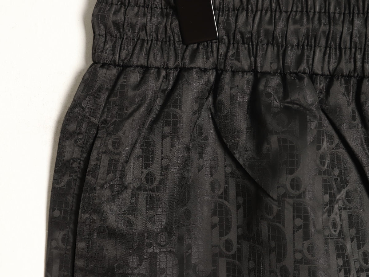 Gucci Tonal Double-G-Style Allover Drawstring Shorts - Black