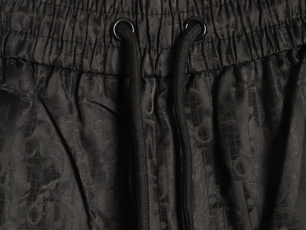 Gucci Tonal Double-G-Style Allover Drawstring Shorts - Black