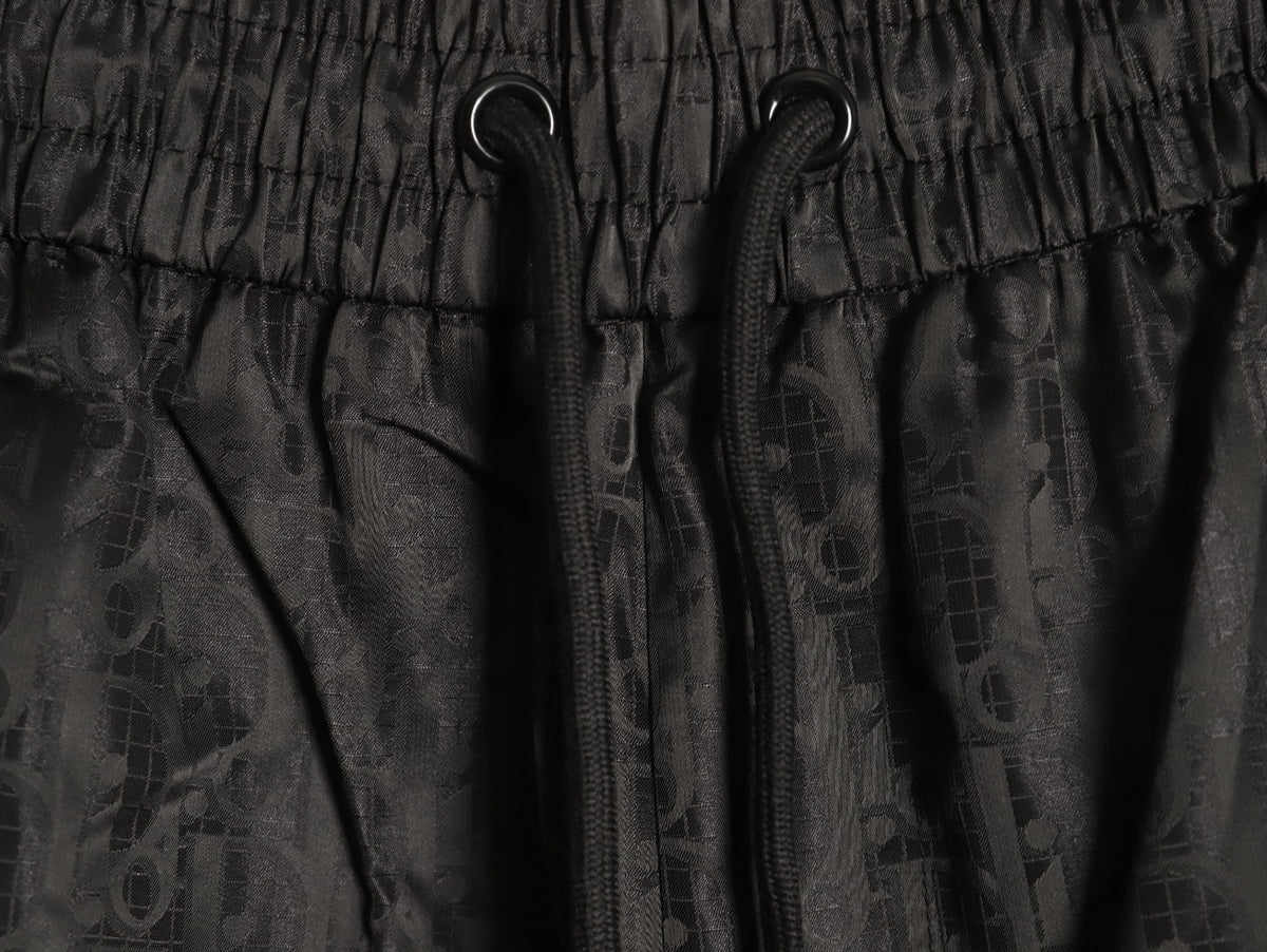 Gucci Tonal Double-G-Style Allover Drawstring Shorts - Black