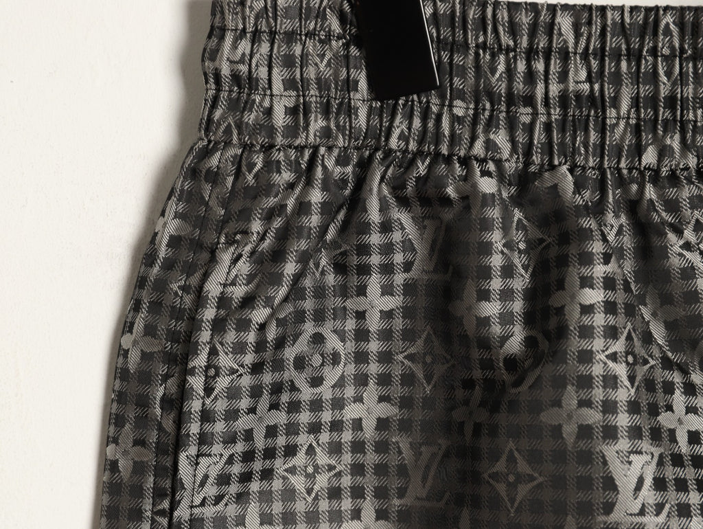 Louis Vuitton Tonal Monogram-Style Drawstring Shorts - Black