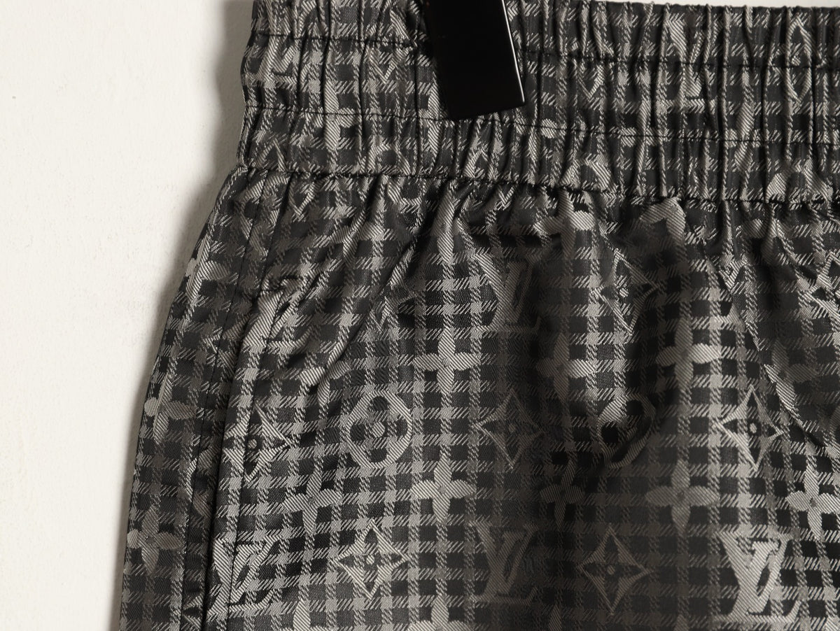 Louis Vuitton Tonal Monogram-Style Drawstring Shorts - Black