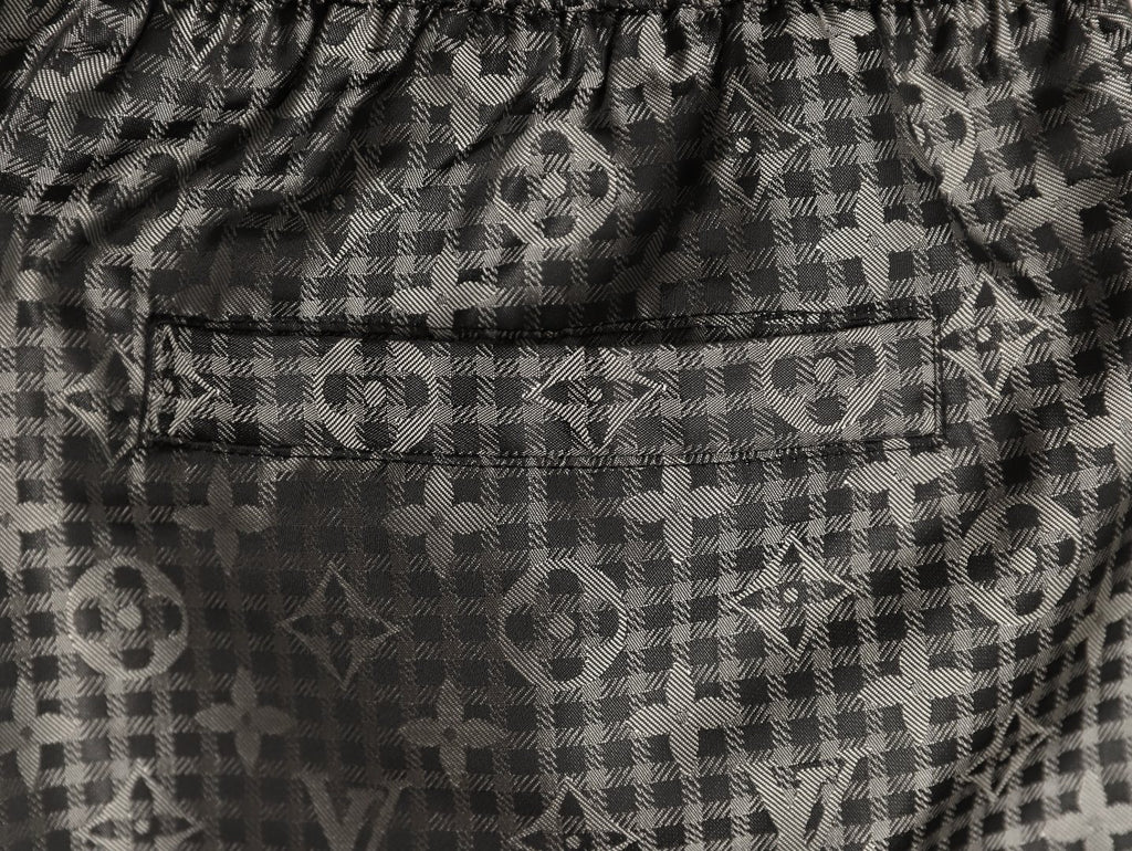 Louis Vuitton Tonal Monogram-Style Drawstring Shorts - Black