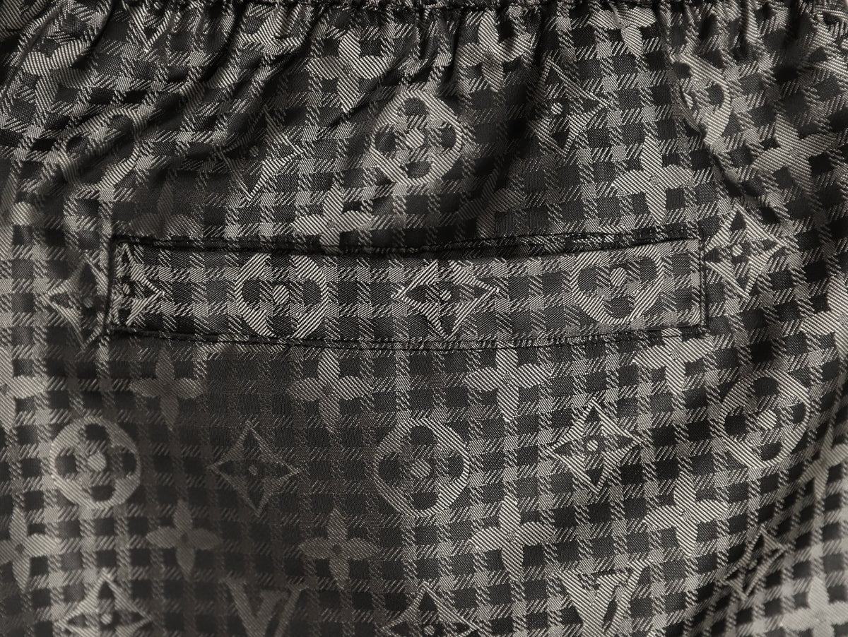 Louis Vuitton Tonal Monogram-Style Drawstring Shorts - Black