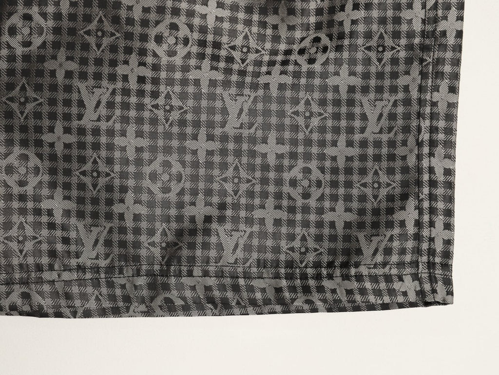 Louis Vuitton Tonal Monogram-Style Drawstring Shorts - Black