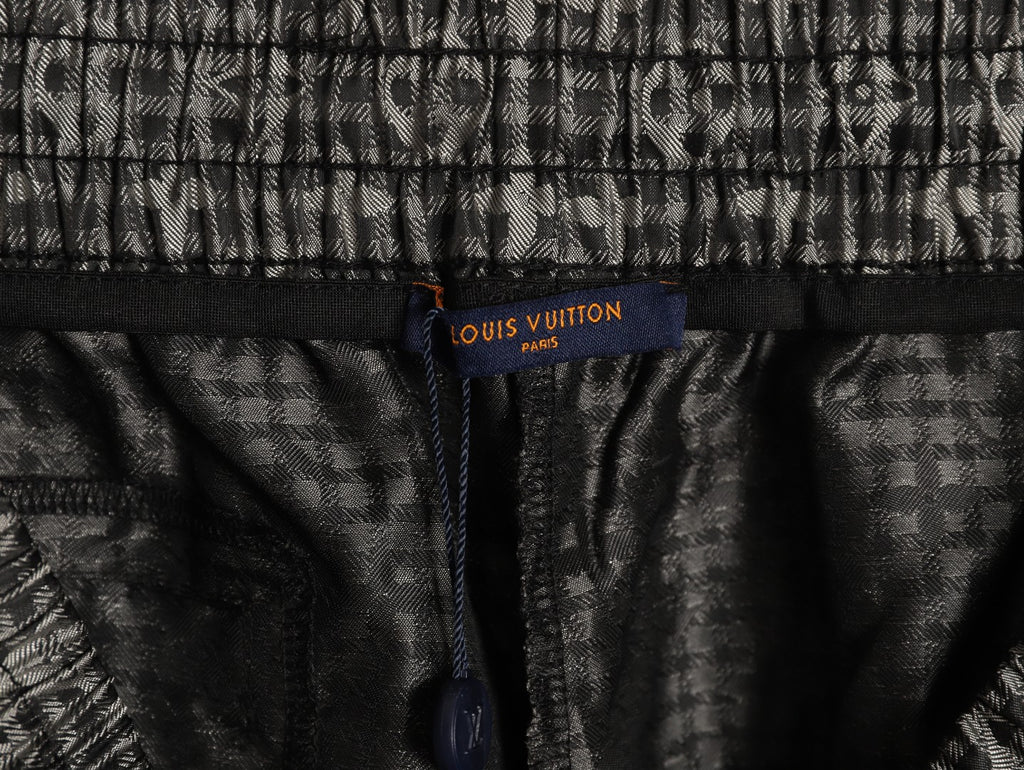 Louis Vuitton Tonal Monogram-Style Drawstring Shorts - Black