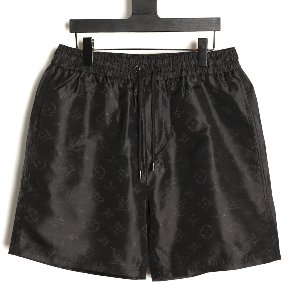 Louis Vuitton Tonal Monogram-Style Drawstring Shorts - Black