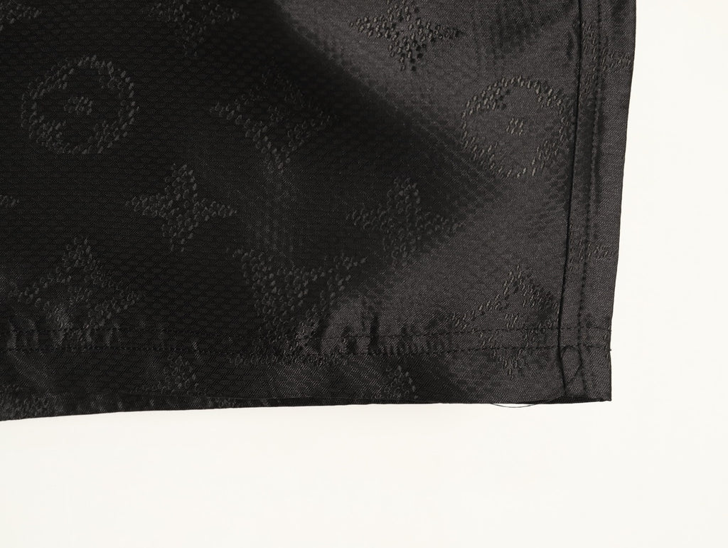 Louis Vuitton Tonal Monogram-Style Drawstring Shorts - Black