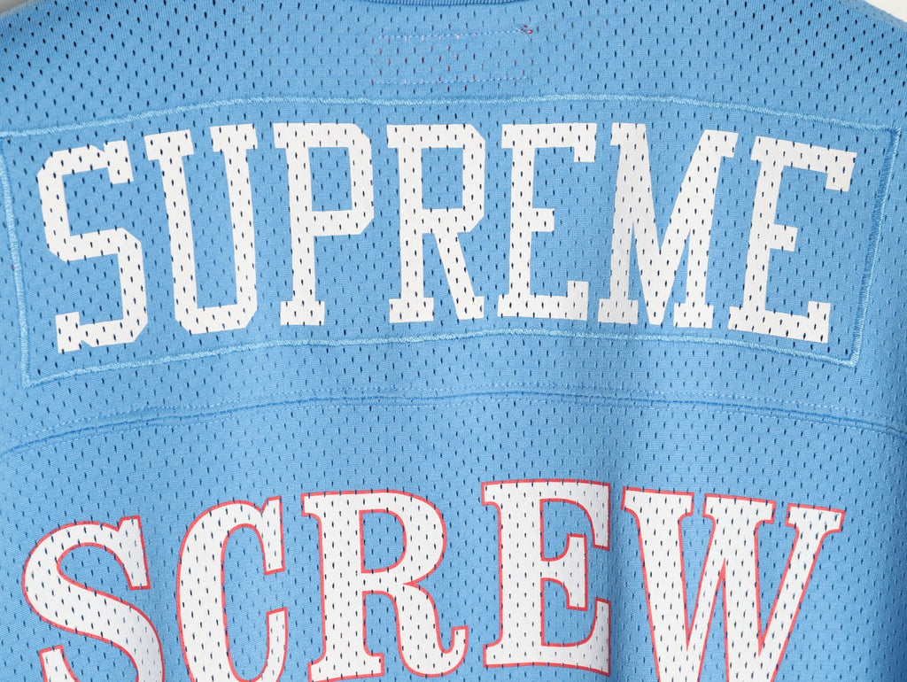 Supreme DJ Screw Graphic V-Neck Football-Style Jersey - Light Blue