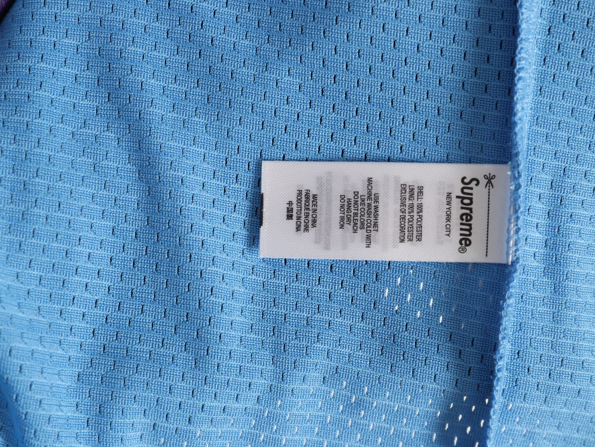 Supreme DJ Screw Graphic V-Neck Football-Style Jersey - Light Blue