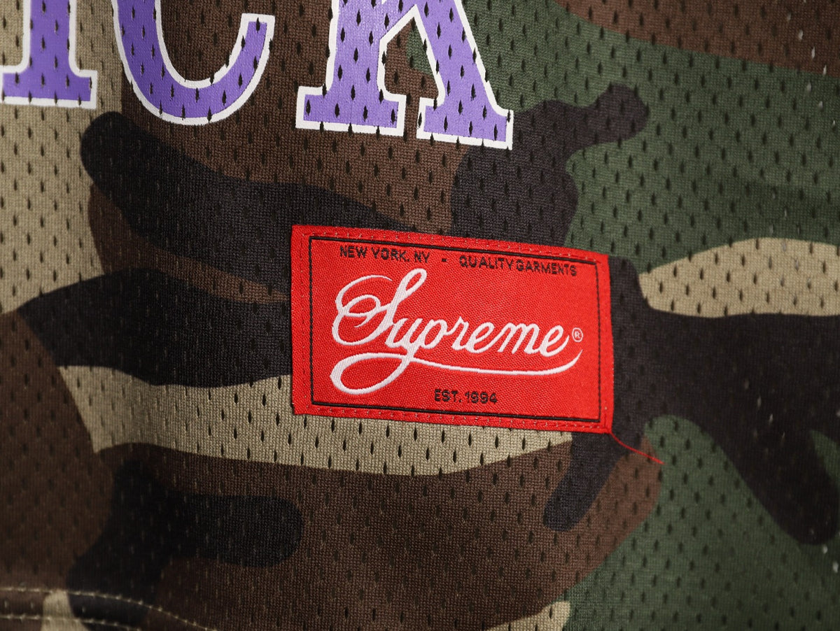 Supreme DJ Screw Graphic V-Neck Football-Style Jersey - Camouflage