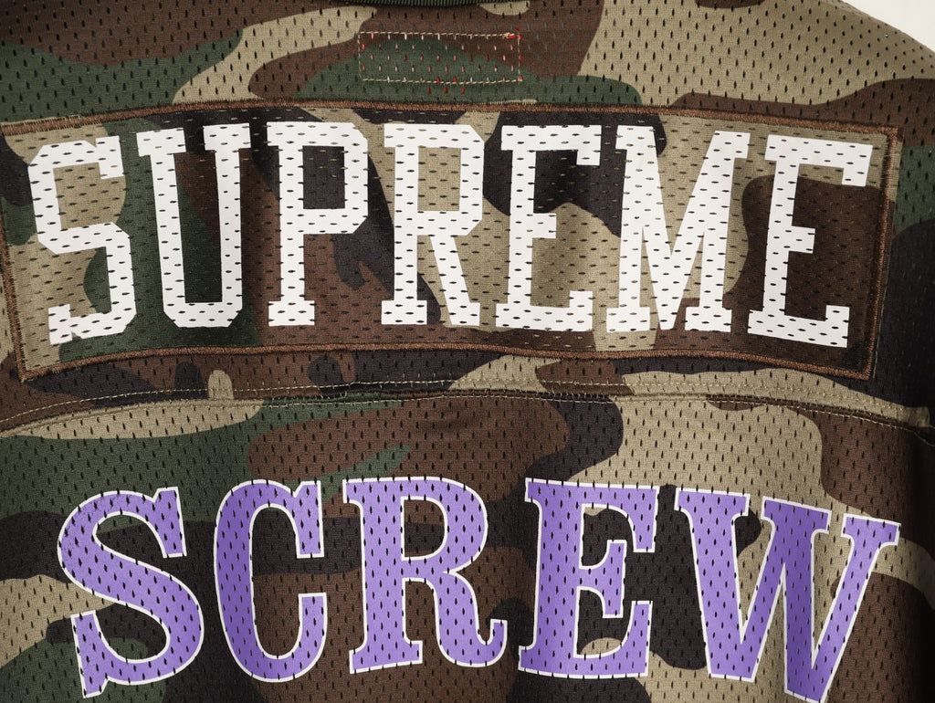 Supreme DJ Screw Graphic V-Neck Football-Style Jersey - Camouflage