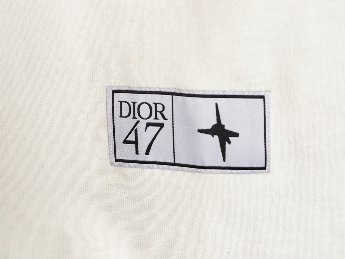 Dior 47 Gradient-Style Lettering Short-Sleeve T-Shirt - Cream