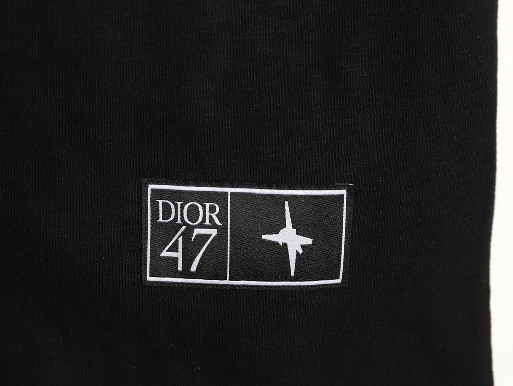 Dior 47 Gradient-Style Lettering Short-Sleeve T-Shirt - Black