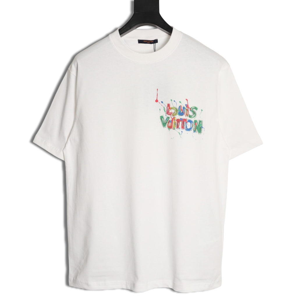 Louis Vuitton Graffiti-Style Chest-Lettering Short-Sleeve T-Shirt - Cream