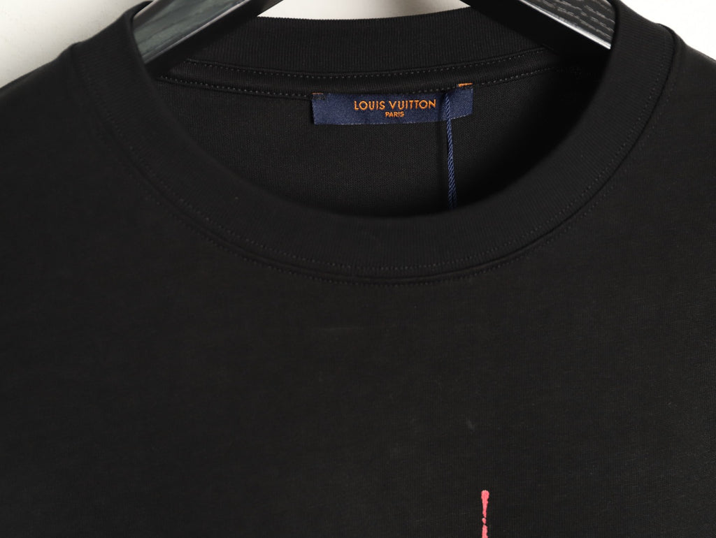 Louis Vuitton Graffiti-Style Chest-Lettering Short-Sleeve T-Shirt - Black